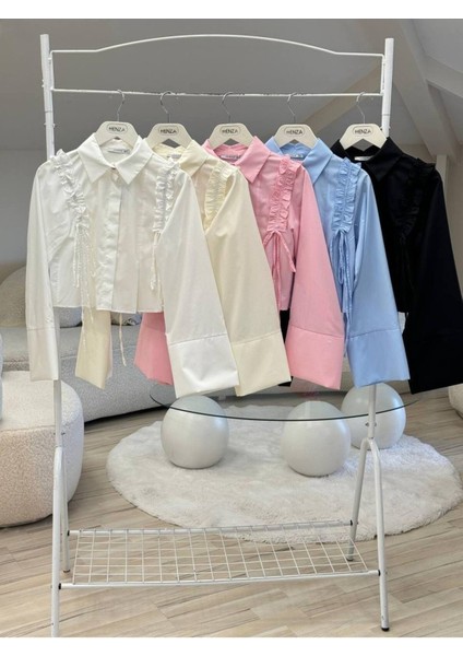 Fırfırlı Etek Üstü Gömlek M8966 - Bebe Mavisi modelleri