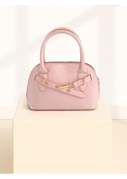 Reyna Kadın Çift Saplı Özel Kilit Sistemli Kadın El, Çapraz ve Omuz Çanta Pudra