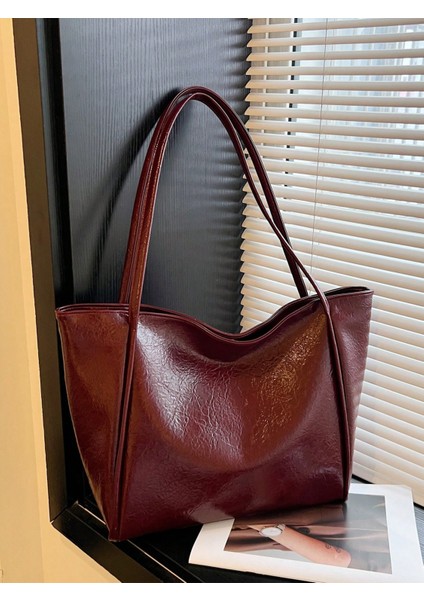 Bordo Kadın Günlük El ve Omuz Çantası – Roney Sade Model Büyük Boy modelleri