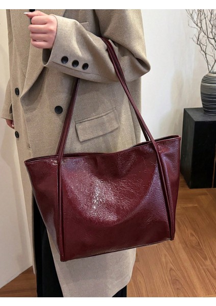 Bordo Kadın Günlük El ve Omuz Çantası – Roney Sade Model Büyük Boy fırsatları