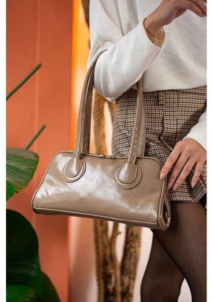 Kadın Çift Fermuarlı Uzun Saplı Baget Model El & Kol & Omuz Çantası