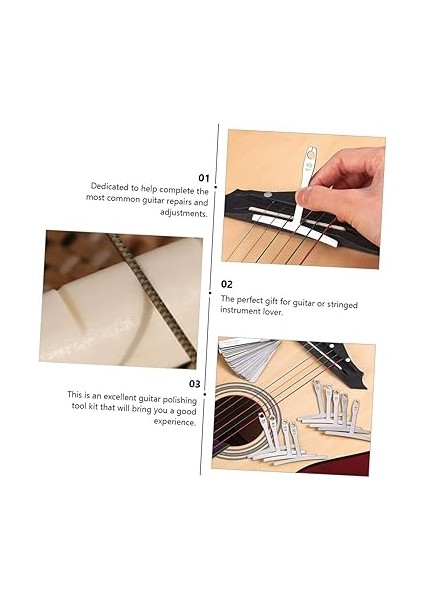 19 Parça Gitar Bakım Seti - Gitar Törpüleme Aleti ve Zımpara Seti - Tamir ve Cilalama Için Gitar Aksesuarları modelleri