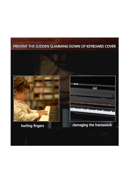 Piyano Iniş Kontrol Cihazı, Yüksek Mukavemetli Piyano Klavye Kapağı Iniş Kontrol Cihazı Hidrolik Amortisör Aksesuarı (Black) indirimleri