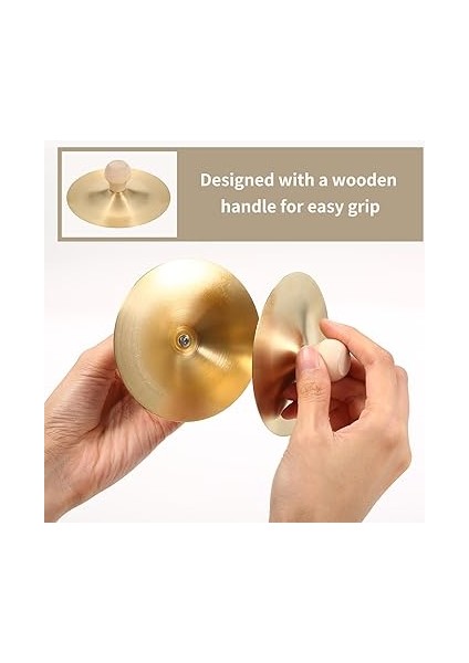 Ahşap Saplı 1 Çift Parmak Ziller 3.5 Ç Mi Parmak Ziller Bakır 9 cm El Zil Oryantal Dans Müzik Enstrümanı Yetişkler Çocuklar Iç fırsatları