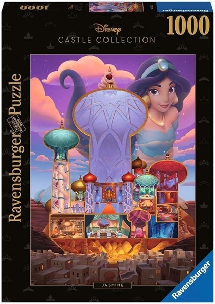 Disney Kalesi Yapboz: Yasemin Sürümü | 1000 Parça Yapboz | Benzersiz Softclick Teknolojisi | Agrabah Sarayı Teması | Fsc Sertifikalı