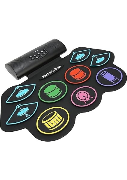 Electronic Drum, 9 Pads Renkli Davul Uygulama Pedi Harici Ses ve Bt Desteği ile Set, Taşınabilir Dijital Davul Kiti modelleri