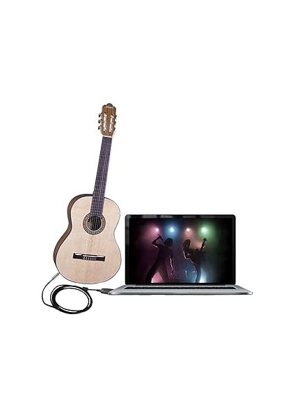 USB 6.35MM 1/4 ″ Mono Erkek Elektro Gitar Kablosu - Stüdyo Ses Kablosu Konektörü Kabloları Adaptörü Enstrümanlar Kayıt Için (3 METRE/10FT) indirimleri
