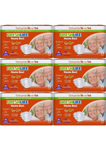Yetişkin Hasta Bezi Bel Bantlı Xl - Ekstra Large - Extra Large 180 Adet (6pk*30)