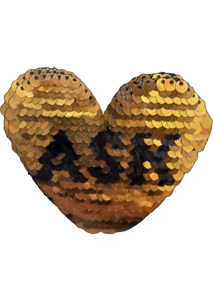 Aplike Ütü Ile Yapışan Aşk Yazılı Pullu Sarı Arma 4x4 cm