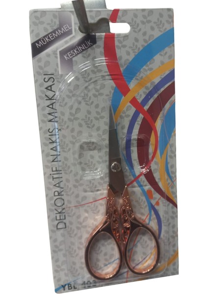 Nakış Makası Dekoratif Bakır YBL-403 15
