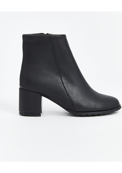 Yeni Sezon Deri Görünümlü Kadın Topuklu Bot fiyatları