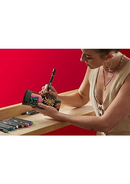 Creative Marker Akrilik Boya Kalemleri | Yuvarlak Uçlu Su Bazlı Boya Kalemi | Mürekkep Kağıda Geçirmez ve Çoğu Yüzey Üzerine Yazar | 12 Adet fırsatları