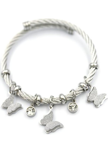 Kelebek Charm Bilezik - Gümüş