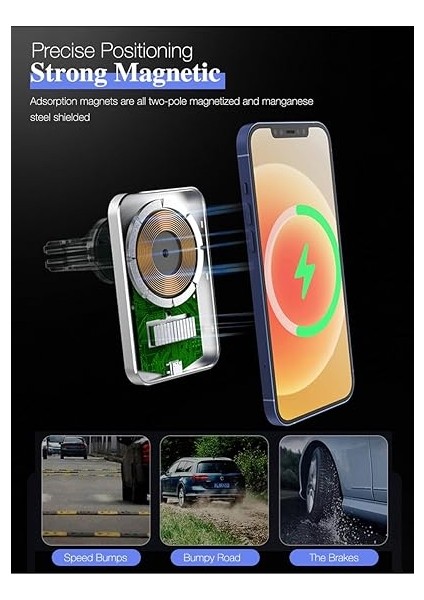 HP-A07 15W Kablosuz Şarj Araba Telefon Tutucu Ayarlanabilir Havalandırma Için Magsafe Yüksek Kalite Tutucu Premium modelleri