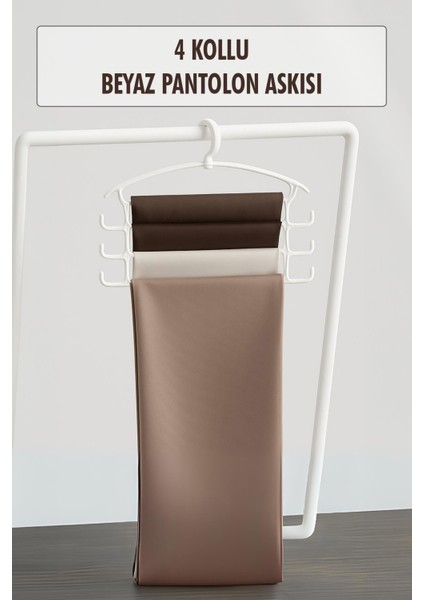 Beyaz Pantolon Askısı & Dolap Düzenleyici Askı