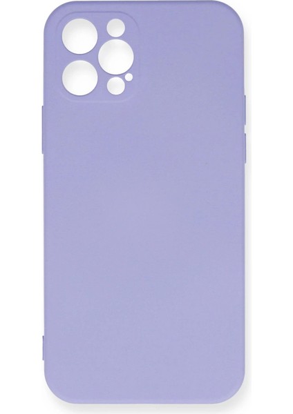 Iphone 12 Kılıf Nano Içi Kadife Silikon - Lila
