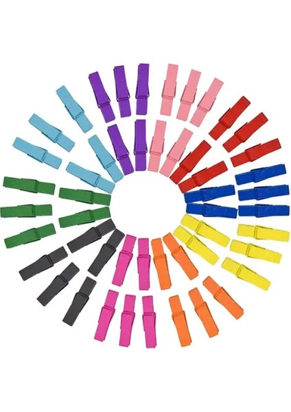 50 Li Renkli Ahşap Mandal Seti (3.5 Cm) fiyatları