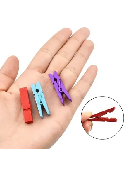 50 Li Renkli Ahşap Mandal Seti (3.5 Cm) modelleri