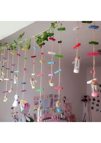 50 Li Renkli Ahşap Mandal Seti (3.5 Cm) fırsatları