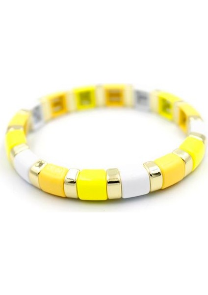 Lastikli Porselen Bilezik - Sarı