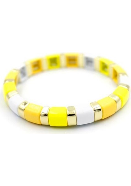 Lastikli Porselen Bilezik - Sarı fiyatları