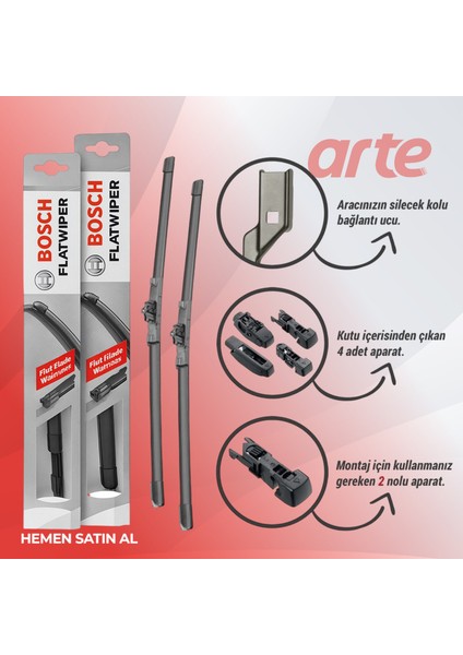 Hyundai I20 2020-2025 Uyumlu | Flatwiper Serisi Ön Silecek Takımı| 2'li Set |
