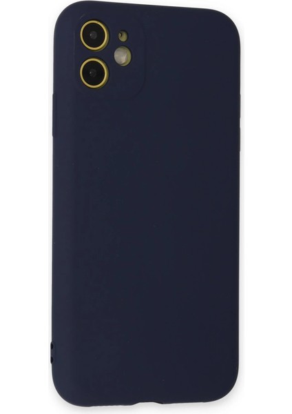 Iphone 11 Kılıf Nano Içi Kadife Silikon - Lacivert modelleri