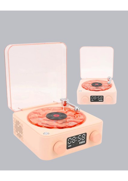 3-Ü-1 Gece Işığı Bluetooth Hoparlör ve Dijital Saat Vintage Plak Çalar Tasar? - MCT9917-3565 indirimleri