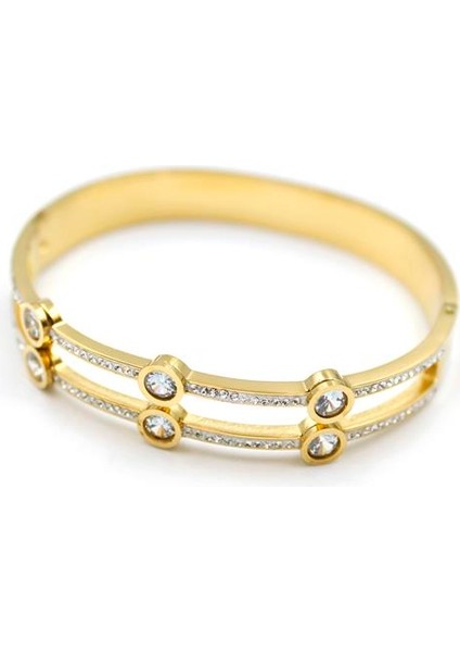 Taşlı Bilezik - Altın