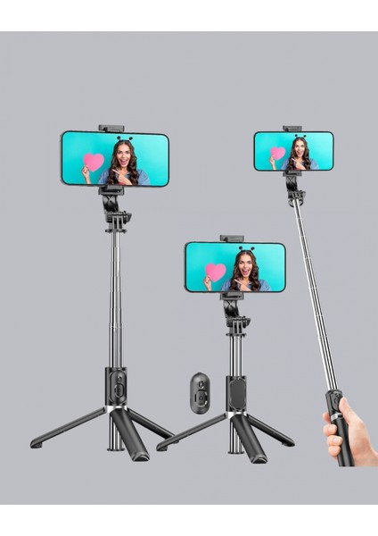 Ieg® Bluetooth Selfie Çubuğu – 360° Dönebilen Başlık, Kablosuz Bağlantı modelleri