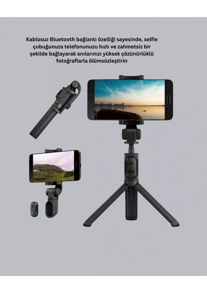 Ieg® Bluetooth Selfie Çubuğu – 360° Dönebilen Başlık, Kablosuz Bağlantı fırsatları