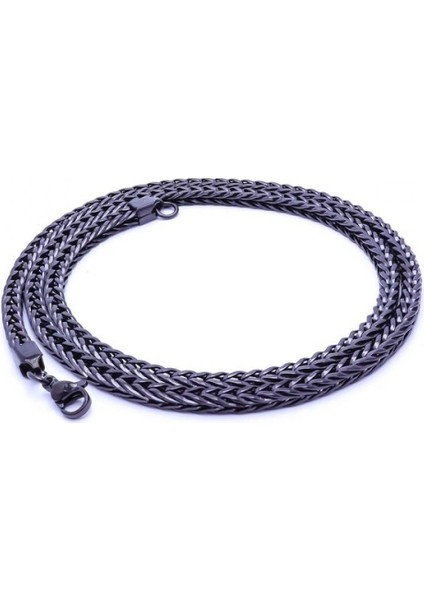 Erkek Köşeli Kral Bakla Örgülü Çelik Kolye 4mm fiyatları