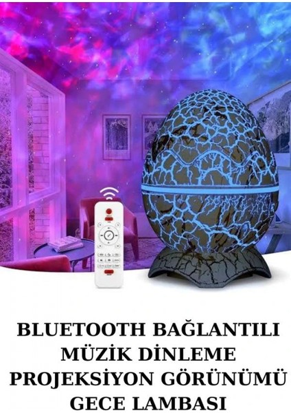 Ieg® Yumurta Şeklinde Su Dalgalı Bluetooth Speaker Lamba Renkli Şarjlı