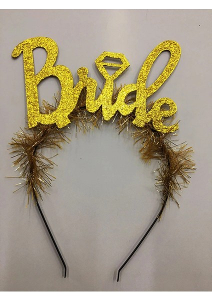 Ieg® Altın Renk Bekarlığa Veda Italik Yazı Alyanslı Bride Taç