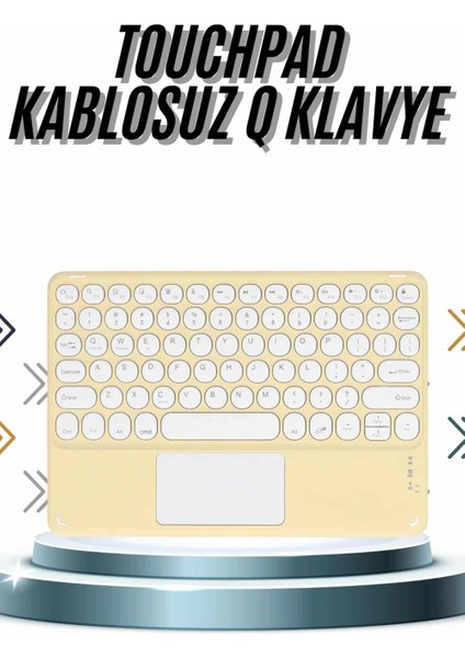 Ieg® Android ve Ios Uyumlu Bluetooth Klavye Touchpad Slim Kablosuz Wifi Q Klavye