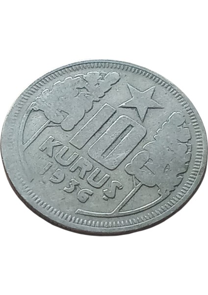 1936 Cumhuriyet Dönemi 10 Kuruş Koleksiyon Madeni Para