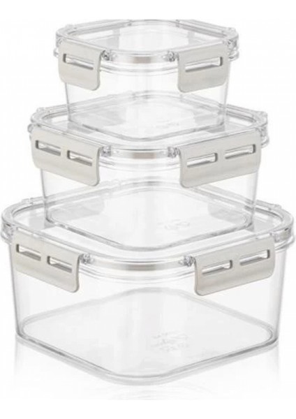 3'lü Pratik Silikon Contalı Sızdırmaz Kapaklı Sağlam Istiflenebilir Saklama Kapları fırsatları