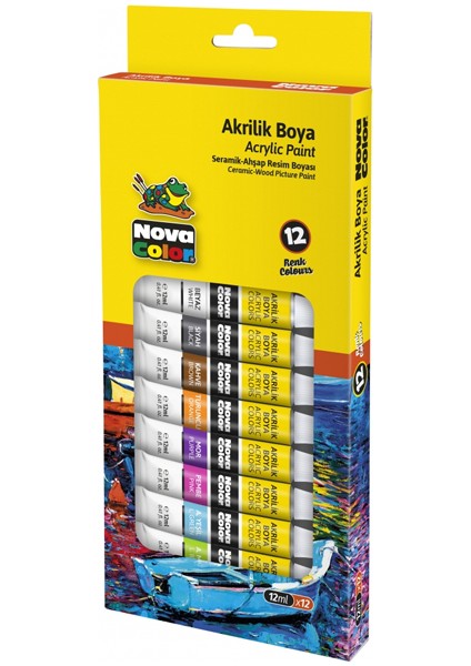 Nova Color Akrilik Boya Tüp 12 Li 12 ml NC-2004