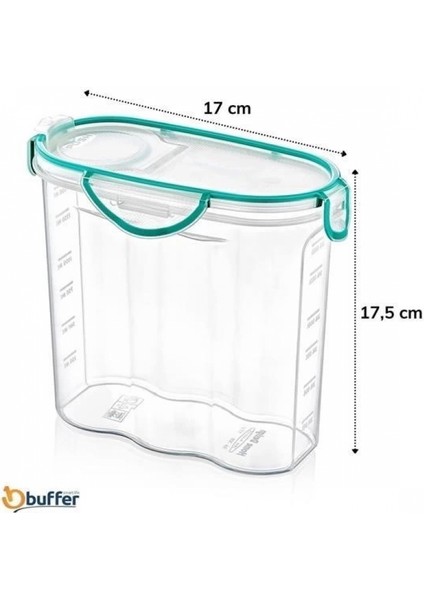 Kilitli Kapaklı Contalı Hava,su Sıvı Geçirmez 1,7 Litre Erzak Saklama KABI-SA585 fırsatları