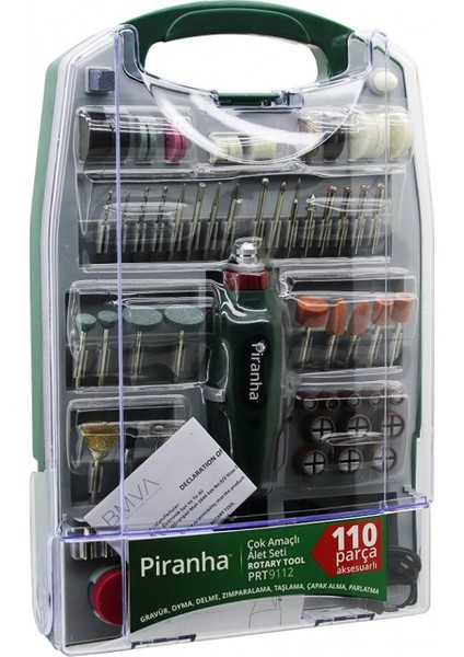 110 Pcs Mini Taşlama - Grınder Çok Amaçlı Set Elektrikli El Motoru Dc 12V 16000 Rpm Parlatma PRT-9112 (4887)