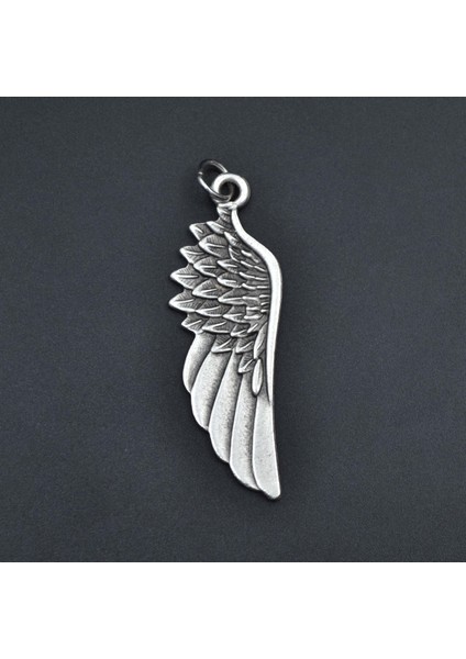 Antik Melek Kanat Gümüş Kaplama Kolye Ucu