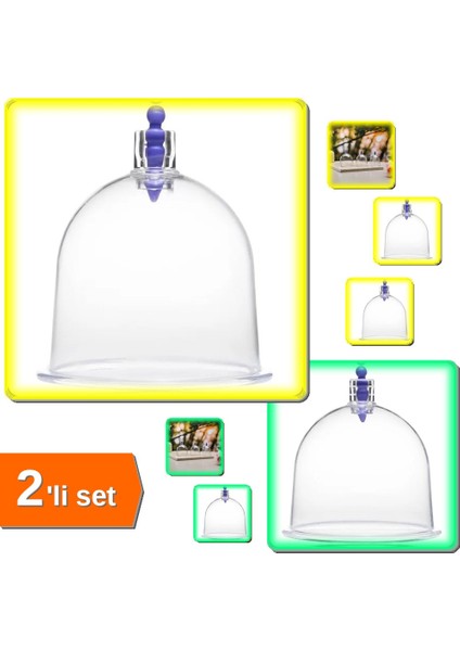 10 Adet Hacamat Kuppası 7 Numara + 10 Adet Hacamat Kuppası 6 Numara - 2li Set Q3S3Q2