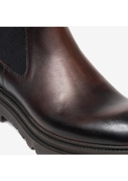 Erkek Koyu Kahverengi Hakiki Deri Chelsea Bot 3K1OB16281