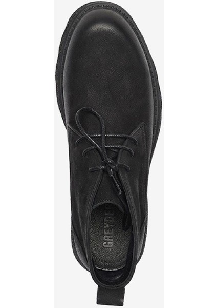 Erkek Siyah Nubuk Hakiki Deri Casual Bot 4K1UB64645