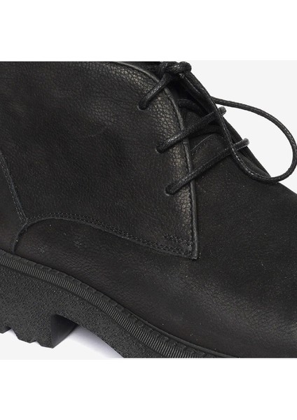 Erkek Siyah Nubuk Hakiki Deri Casual Bot 4K1UB64645