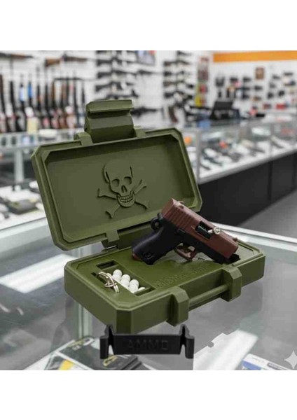 Askeri Silah Sandığı ve Mini Kahverengi Glock Tabanca Anahtarlık Seti! Hediyelik, Kişiye Özel! fiyatları