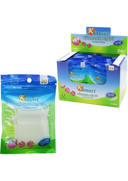720 Adet Poşetli Kürdanlı Diş Ipi = 30PCS x 24 (4940)