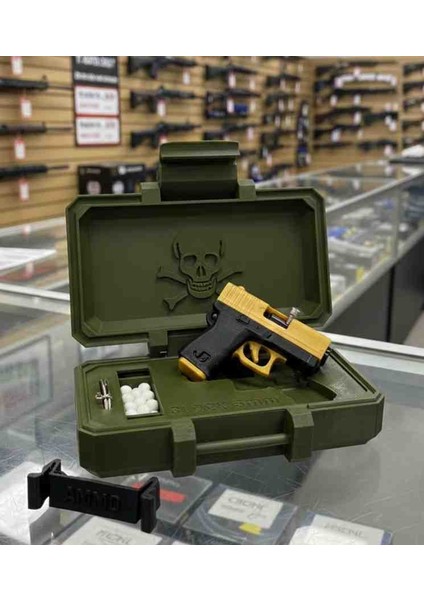 Askeri Silah Sandığı ve Mini Gold Glock Tabanca Anahtarlık Seti! Hediyelik, Kişiye Özel! fiyatları
