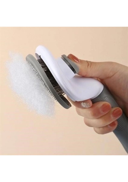 Kedi Köpek Tüy Toplayıcı Kendini Temizleyebilen Ergonomik Rahat Evcil Hayvan Tarağı Gri indirimleri