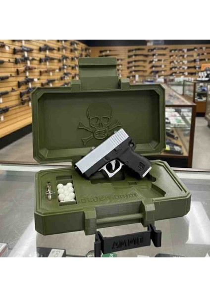 Askeri Silah Sandığı ve Mini Gümüş Glock Tabanca Anahtarlık Seti! Hediyelik, Kişiye Özel! fiyatları